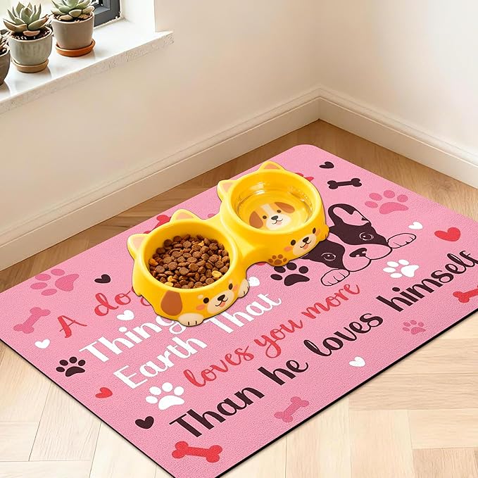 Pet Feeding Mat for Floors Waterproof Dog Mat for Food and Water Absorbent Quick Dry Non Slip mat for Cat Bowls