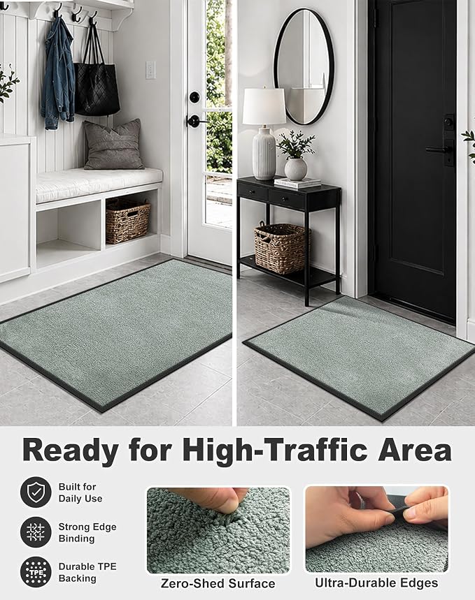 Mibao Front Door Mat Indoor Entrance, Dirt Trapper Welcome Mat