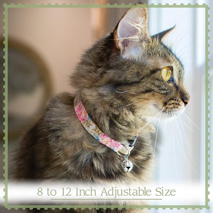 Country Brook Petz - Tie Dye Flowers Cat Collar - Groovy Collection Featuring Far Out Designs