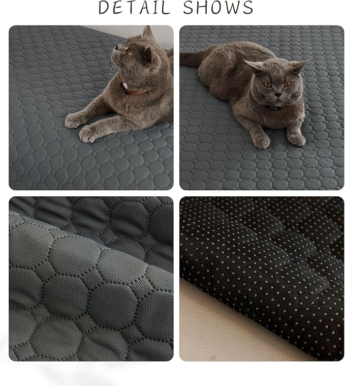 Waterproof Dog Couch Cover Protector Absorbent Quick Dry Non Slip Sofa Cover for Dogs Washable Pet Bed Couch Cover (Grey,39"x50")