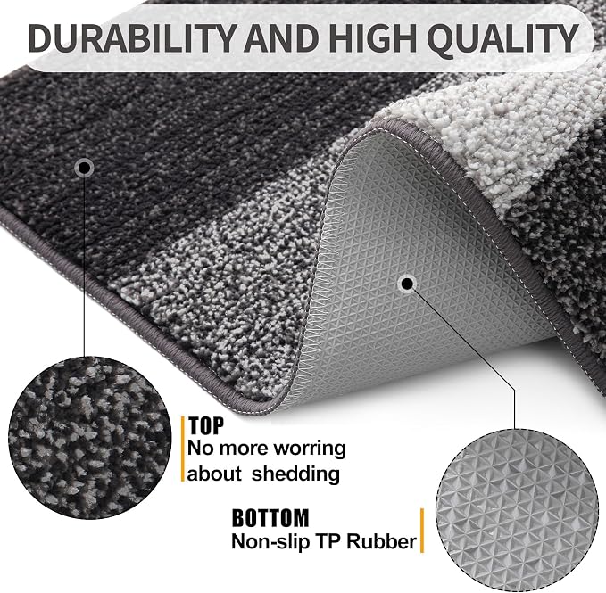 Kitinjoy Indoor Outdoor Door Mat, 54x24 Non-Slip Absorbent Dirt Trapper