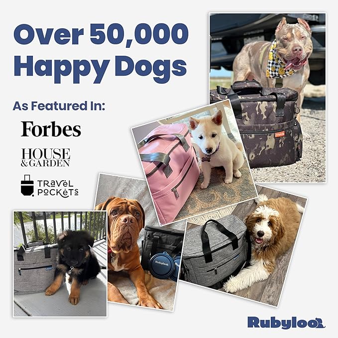 The Original Doggy Bag™ - Complete Dog Travel Bag for Supplies with 2 BPA-Free Travel Dog Bowls & 2 Pet Food Containers - Traveling Kit for Road Trips, Camping, Weekend Away or Doggy Gift: Paw Print