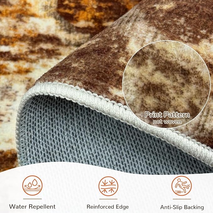 BESTSWEETIE Area Rug 3x5 Rug Machine Washable Non-Slip Low Pile Print Pattern