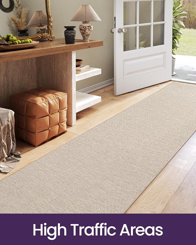 DEXI Hallway Runner Rug 2'4"x12', Non Slip Rubber Backed Runners Carpet