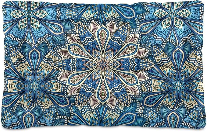 Bohemia Floral Pet Bed Cute Dog Bed Mat Absorbing Non Slip Pad Pet Sleeping Mat for Small, Medium, and Large Dogs Puppy Cat 24 in x 18 in