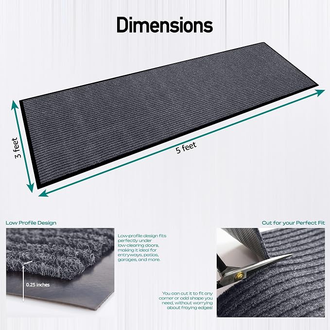 MaxMat® Extra Large Commercial Floor Mat, 3 x 5 Feet Heavy Duty Made in USA