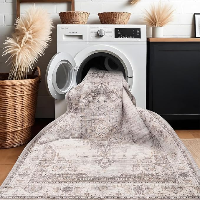 Washable Area Rugs 2x3 Entryway: Soft Ultra Thin Low Pile Mat Machine Washable