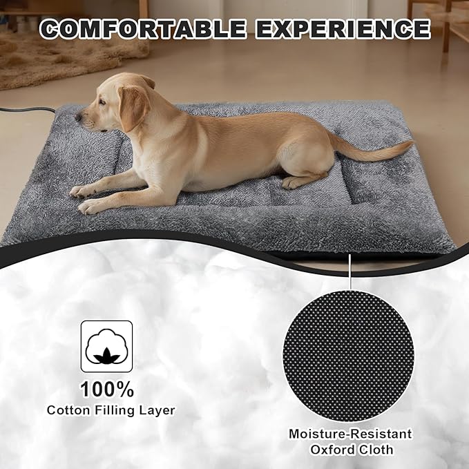 Bestio Heated Cat Beds for Indoor Cats and Small Dogs, 20×20x2in MET&UL Dual Certified Heated Pet Bed with Timer & Temp Adjustable, Removable Waterproof Electric Warming Bed for Indoor Cat,Pets Sofa