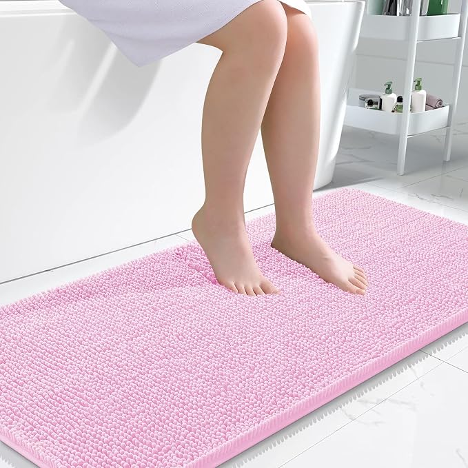 OLANLY Bathroom Runner Rugs 47x24, Extra Soft Absorbent Chenille Bath Rugs