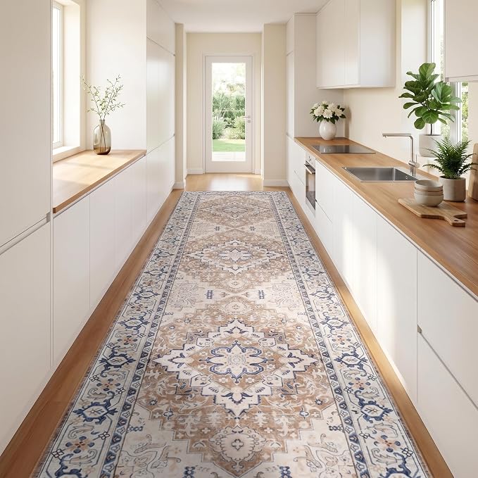 Lofus 2'6"x14' Runner Rug for Hallways, Washable Kitchen Rugs, Non-Slip Rugs