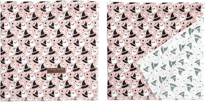 Dog Bandana, 1PC Ghost Print Dog Bandanas Halloween Bandanas Fall Bandanas Comfortable Bandanas Bibs Scarf Square Soft Dog Kerchief Pet Bandanas for Small Medium Large Dogs