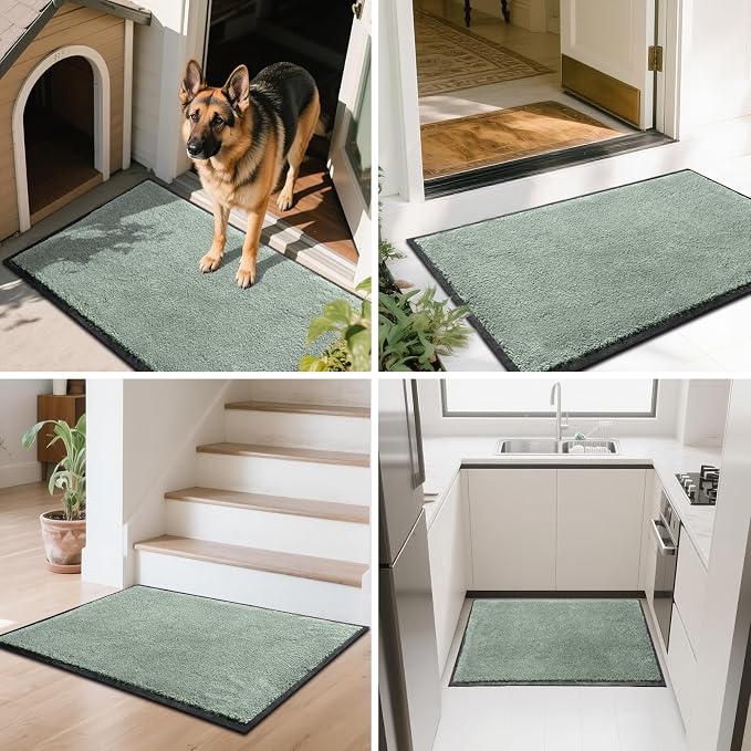 Mibao Front Door Mat Indoor Entrance, 29.5" x 17", Dirt Trapper Welcome Mat
