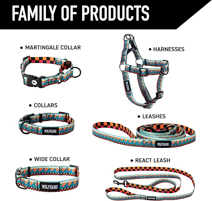 Wolfgang Heavy Duty Adjustable Dog Harness, Pull-Tested for Walking & Training, BuenaOnda Print, X-Large
