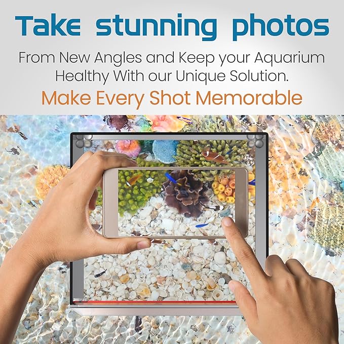 Flipper Ultra Clear Aquarium Top Down Underwater Viewer with Removable Orange Filter for Coral and Fish Observation - Aquarium Filter with Unique Artwork Box - Ideal for Color Coral and Reef Pictures