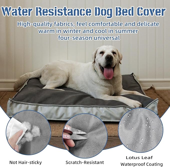 Dog Bed Cover, Comfortable and Quiet Dog Bed Covers for Pet Mat Bed,Washable Removable Cover，Faux Leather Pet Nest, 35" L x 22" W x 3" H ，Cover Only