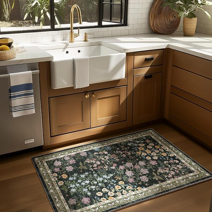 Machine Washable Throw Rugs for Entryway: Door Mat Indoor Entrance 2x3 Rug