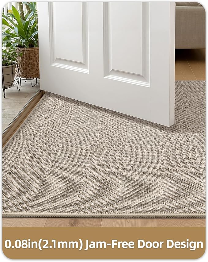 Color&Geometry Ultra Thin Indoor Door Mat 24"x36", Machine Washable Front Door