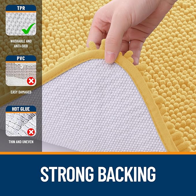 OLANLY Bathroom Runner Rugs 47x20, Extra Soft Absorbent Chenille Bath Rugs