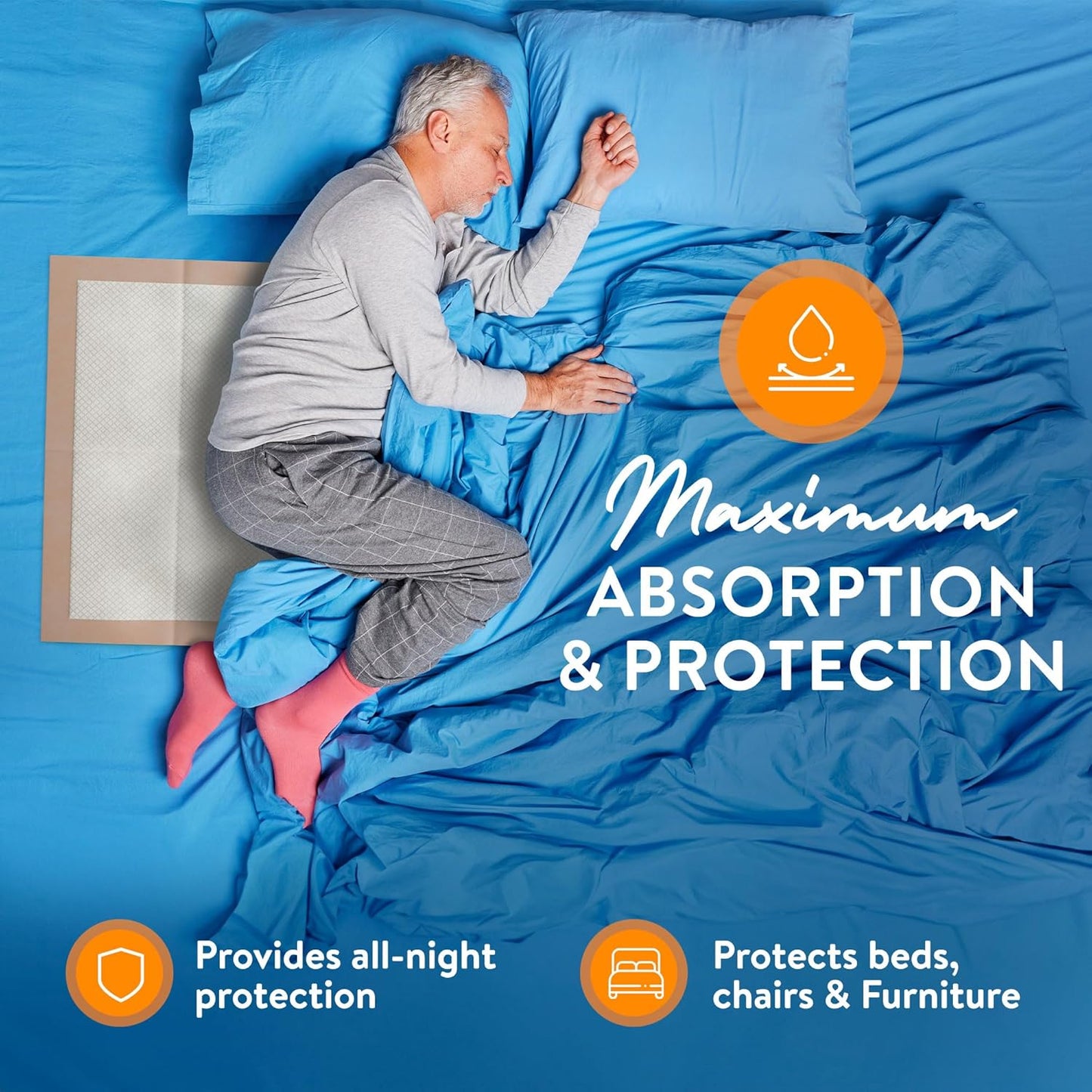 Inspire Extra Large Super Absorbent Disposable Bed Pads for Incontinence Ultra Thick and Absorbent Bed Pads Disposable Adult | Puppy Pads | Pee Pads for Adults (30" X 36" Pack of 50)
