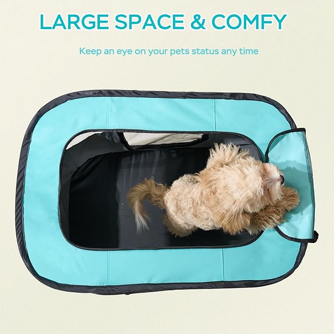 Portable Foldable Pet Playpen Collapsible Crates Kennel Playpen for Dog cat and Rabbit &Travel playpen Outdoor or Indoor (Medium（31.5" L x 23.6" W x 21.7" H）, Brown)