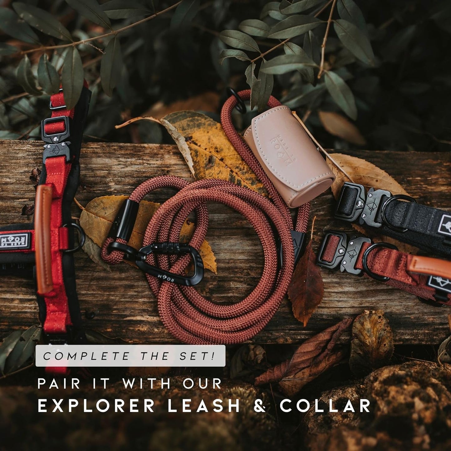 MADE TO ROAM Premium Explorer Harness - Y-Shaped Dog Harness with Adjustable Durable Nylon, Soft Padding, Metal Buckles and Leather Handle for Small, Medium, Large Dogs (Colorado Nightsky, Size 7)