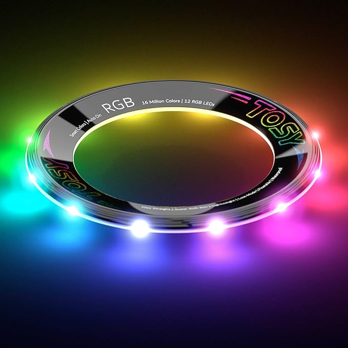TOSY Flying Ring - 16 Million Color RGB or 12 LEDs, Super Bright, Lost Mode, Auto Light Up, Camping Essentials for Kids/Teens/Boy/Girl, Safe & Soft, Waterproof, Pool/Beach Games, Lightweight Toy