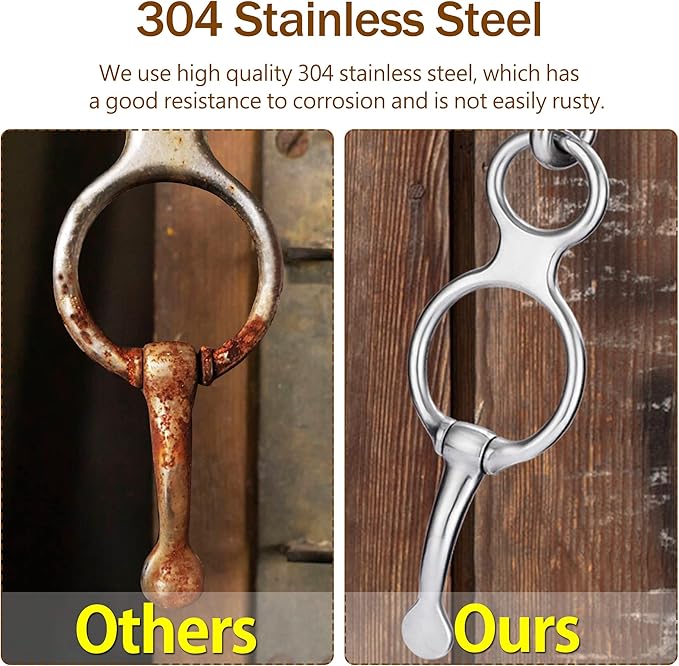 6PCS Horse Tie Ring, Safe Tie Horse Supplies, Humane Way Tie Ring, Magnetic Ring for Tying and Retracting, Helps Horse Pull Back and Releases Stress from The Horse