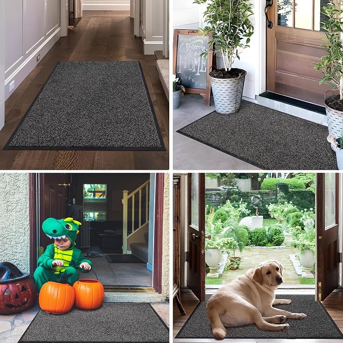 Mibao Front Door Mat Indoor Entrance, Dirt Trapper Welcome Mat