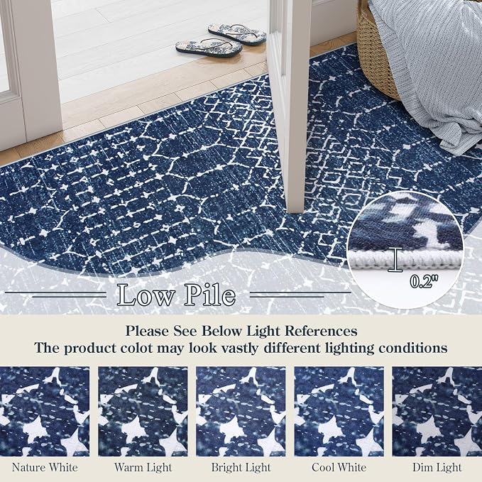 Lahome Moroccan Living Room Rug 9x12 Non-Slip Washable Ultra-Thin Soft Large