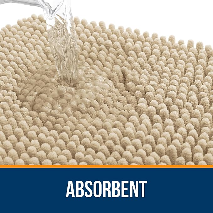 OLANLY Toilet Rugs U-Shaped 24x20, Extra Soft Absorbent Chenille Contour