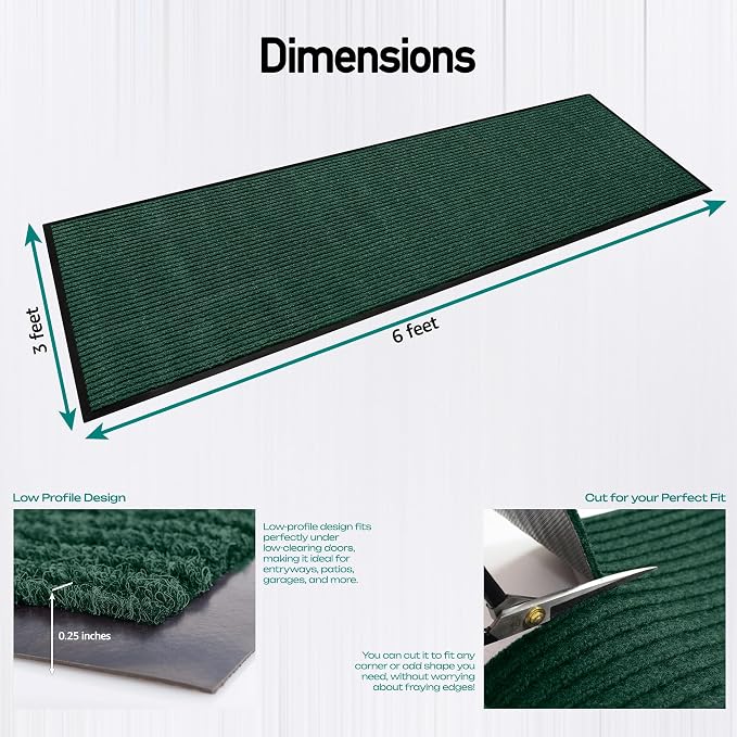 MaxMat® Extra Large Commercial Door Mat, Rubber Border Heavy Duty Door Mat