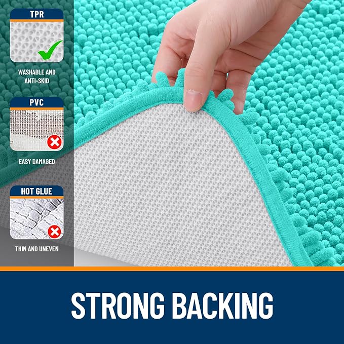 OLANLY Bathroom Runner Rugs 44x24, Extra Soft Absorbent Chenille Bath Rugs