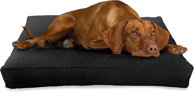 XX-Small - 18 x 12 x 4 - Black Premium Organic Hemp Dog Bed - Organic Latex Fill - Removeable Cover