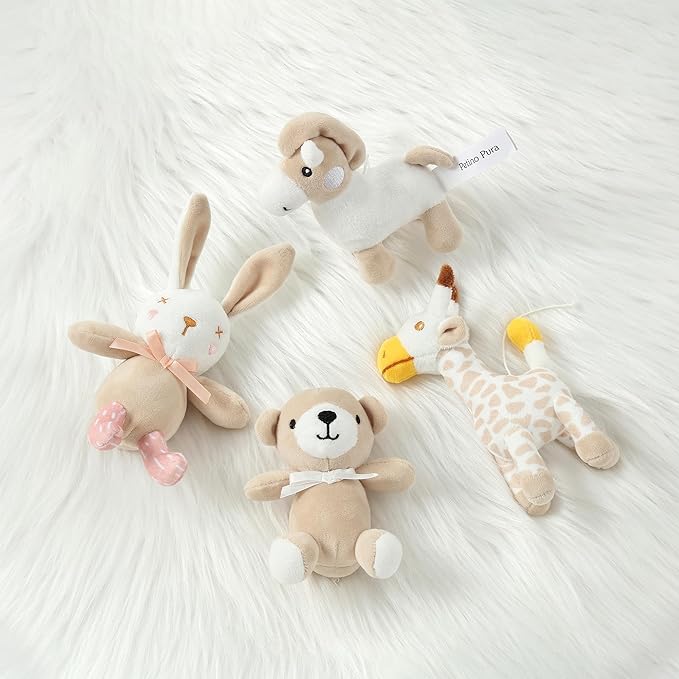 Musical Crib Mobile with 12 Lullabies, Rotating Arm and Detachable Plush Toys, Unisex Clip On Mobile for Standard Cribs, Baby Safe Materials for Sensory Development & Early Growth