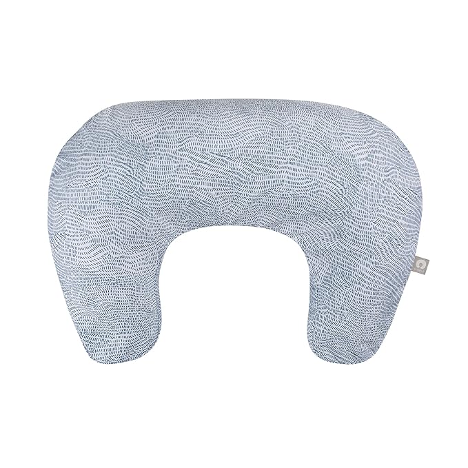 Boppy Nursing Pillow - Ergonomic Bottle & Breastfeeding Pillow with High, Firm, Large Area, Water-Repellent Cushion with Washable Cover; Baby Safety Alliance Verified - Blue Speckled Current