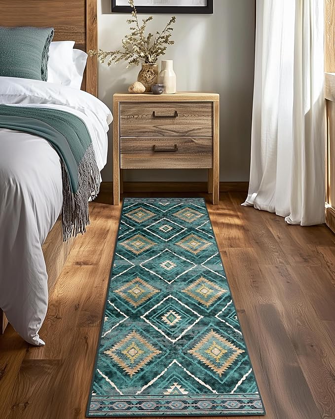BESTSWEETIE Area Rug 2x8 Rug Machine Washable Non-Slip Low Pile Print Pattern