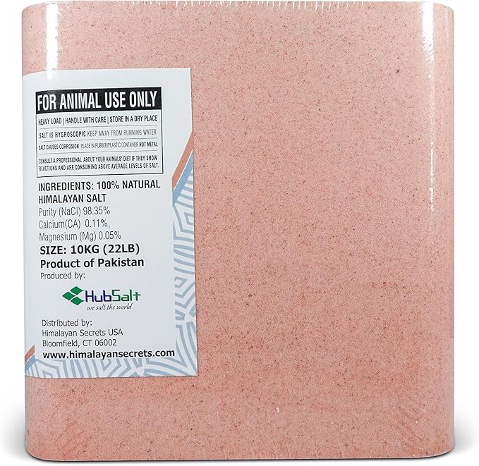 Himalayan Secrets Compressed Pink Salt Lick for Livestock and Wildlife Animals, Pure & Natural Feed Salt Block, Minerals & Trace Elements, No Additives, 22LB (10KG)