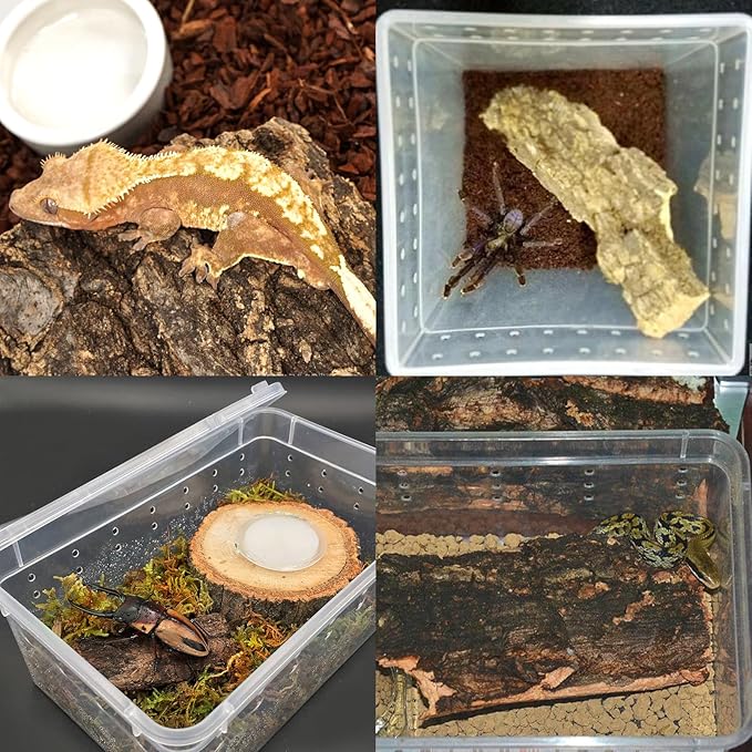 VCEPJH 1.5 LB Reptile Bark Bedding, Natural Cork Bark for Reptiles Flat Cork Wood Terrarium Substrate Tank Supplies for Snake Spiders Bearded Dragons Hermit Crabs Geckos