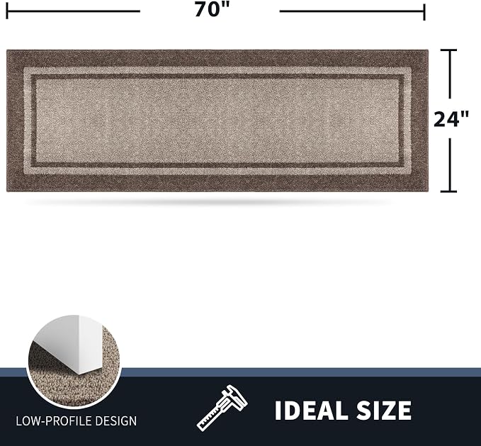 PURRUGS Dirt Trapping Door Mat 24" x 70", Non-Slip Machine Washable Entryway Rug