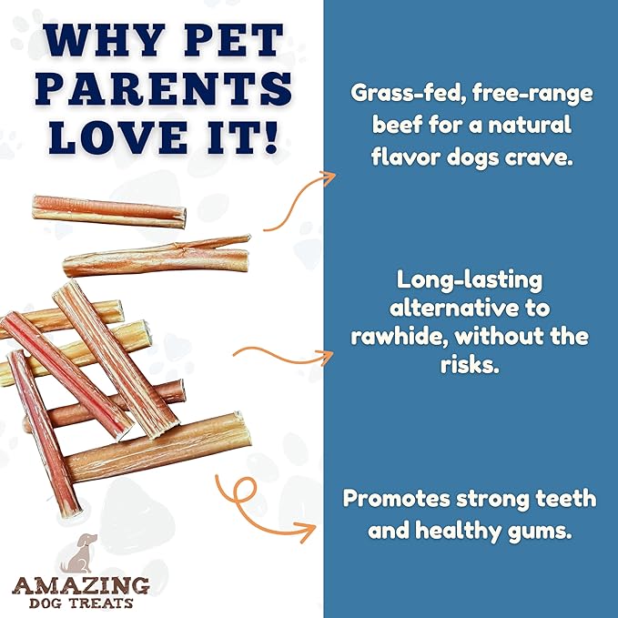 Amazing Dog Treats - 4-6 Inch Variety Bully Sticks (1 lb) - Premium Dog Chews - All Natural Rawhide Alternative - Long Lasting Dog Treats - No Hide Chew - 100% Beef - Promotes Canine Dental Health