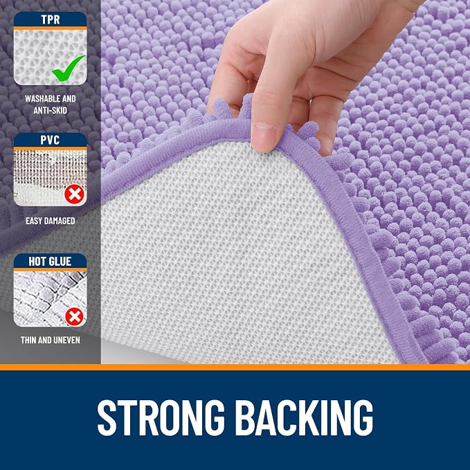 OLANLY Small Bathroom Rugs 24x16, Extra Soft Absorbent Chenille Bath Rugs