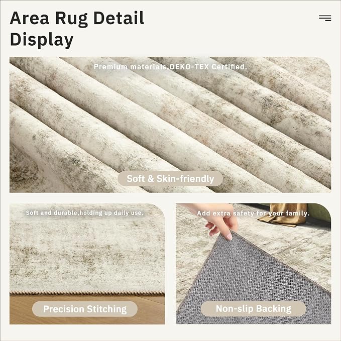 Soalmost Runner Rug 2x5 Washable Non-Slip Kitchen Runner Rugs