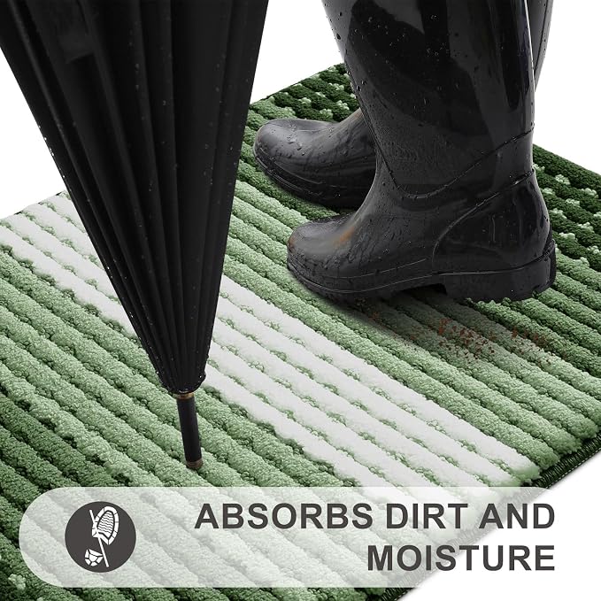 Kitinjoy Indoor Outdoor Door Mat, 59x24 Non-Slip Absorbent Dirt Trapper