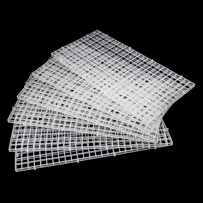 ALEGI Aquarium Fish Tank Divider Plastic Egg Crate Aquarium Filter Bottom Tray Plastic Grid (S 6pcs)