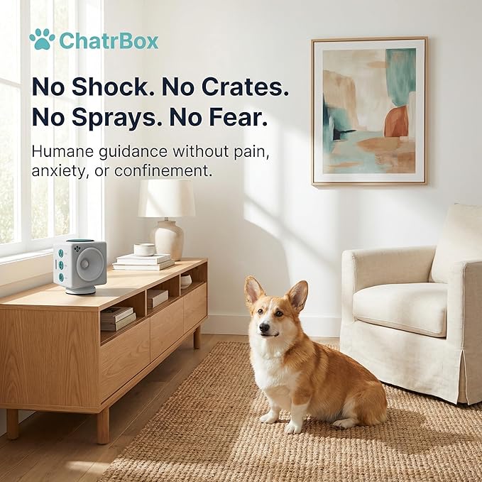 Humane Smart Pet Training Device – Motion-Activated Voice Guidance for Immediate Behavior Control, Works Automatically When You’re Not Home (No Shock, No Collar, No Spray)