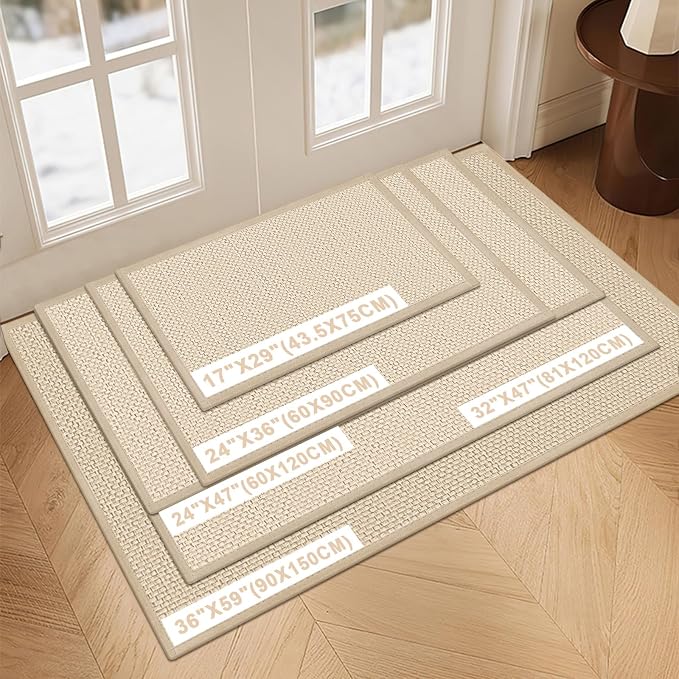 LEKEEPGO Door Mat 32"x47", Non Slip Door Mat Indoor Entrance, Rubber Backing
