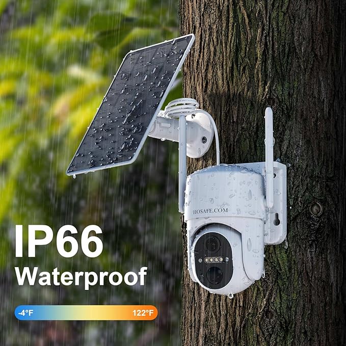 4G LTE Cellular Solar Security Camera Wireless Outdoor, No WiFi Security Camera, Off Grid 2K Color Night Vision 360° Live View,Built-in SIM Card with Cloud Storage for Barn Farm Jobsite (2 PCS)