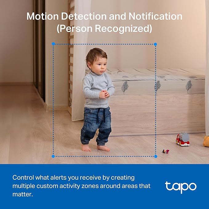 Tapo 1080P Indoor Pan/Tilt Wired Security Camera - Works as a Baby & Pet Monitor, Motion Detection, 2-Way Audio, Siren, Night Vision, Subscription-Free Local Storage or Optional Cloud, Black, C201