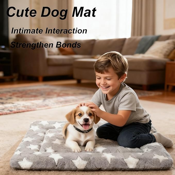 Dog Bed Mat 4 Pcs - Reversible Dog Crate Bed Mats, Soft & Breathable Kennel Pad, Durable Crate Bed for Small Dogs & Cats