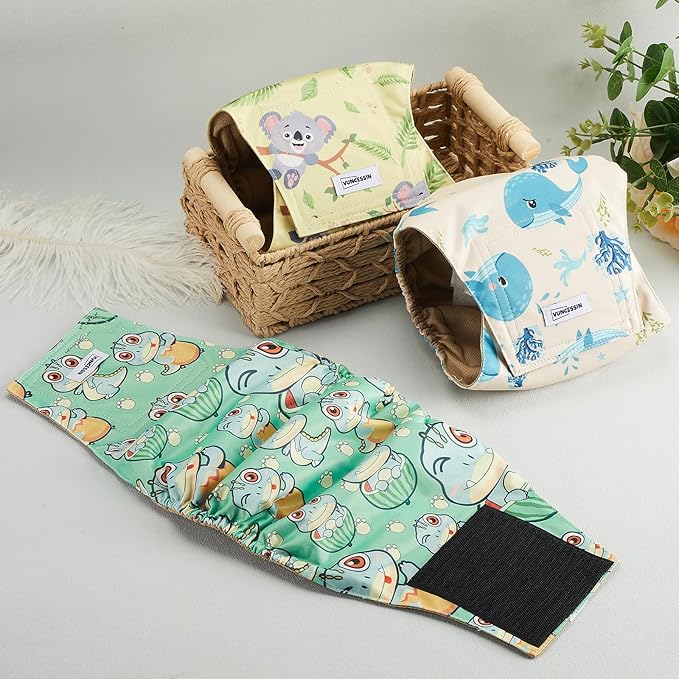 Washable Male Dog Diapers Reusable, Premium Belly Bands for Male Dogs, Pack of 3, High Absorbing Extra Extra Large Male Dog Pee Wraps for Puppy in Incontinence or Excitable Urination and Training(XXL)